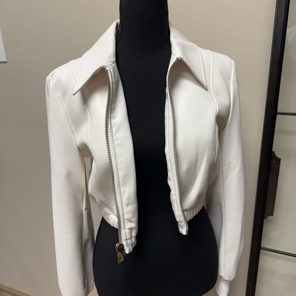 Alice + Olivia Cream Bomber Jacket - Picture 1 of 2